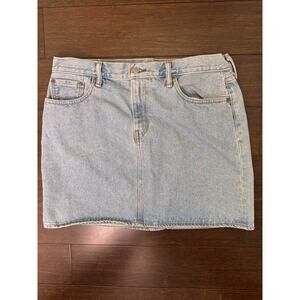 Levis Denim Skirt Womens 32 Blue Jean Mini Short A-Line Light Wash Red Tab Zip